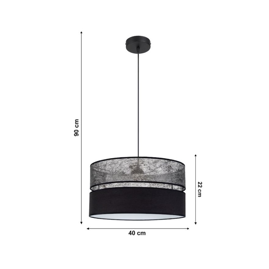 Luster na sajli LIMA 1xE27/60W/230V crna