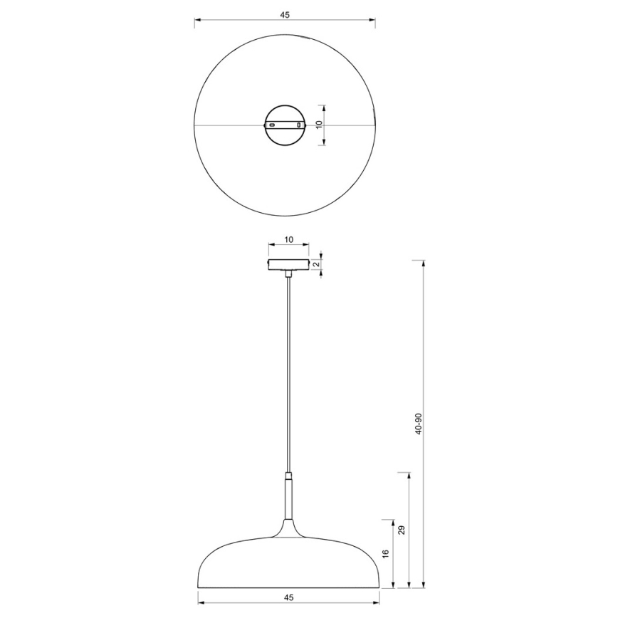 Luster na sajli LINCOLN 1xE27/60W/230V pr. 45 cm crna