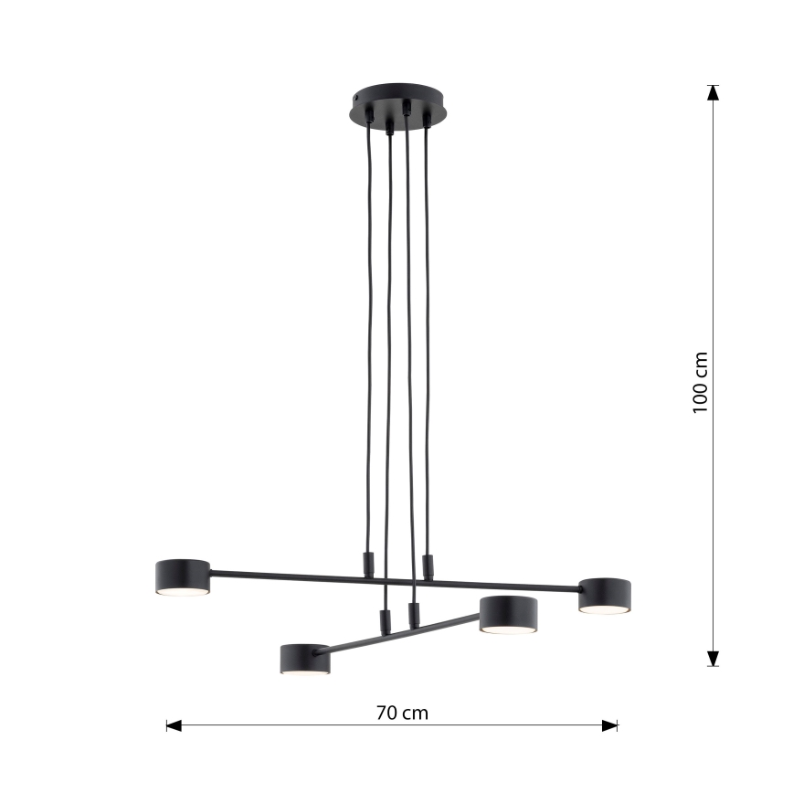 Luster na sajli MODUS 4xGX53/12W/230V crna