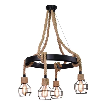 Luster na sajli ROPE ALEGRA 4xE27/10W/230V