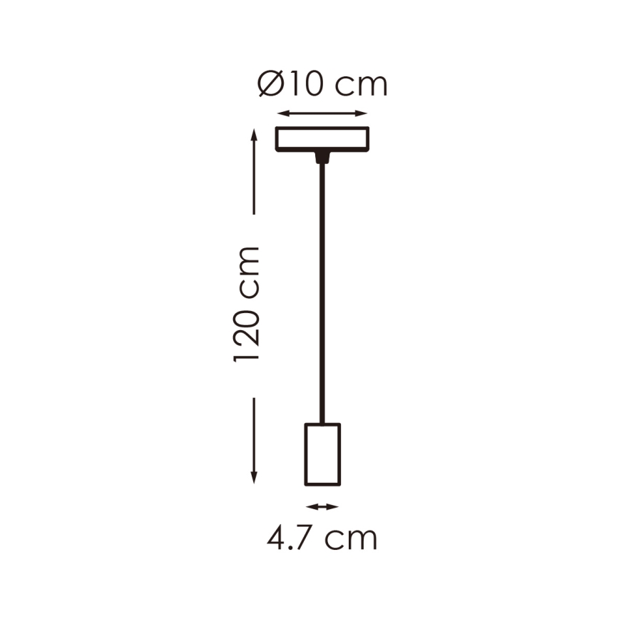 Luster na sajli SAGA 1xE27/40W/230V crna/brončana