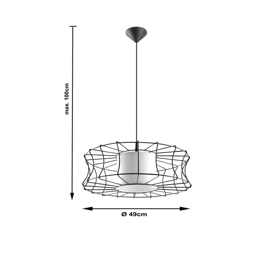 Luster na sajli SALERNO 1xE27/60W/230V bijela