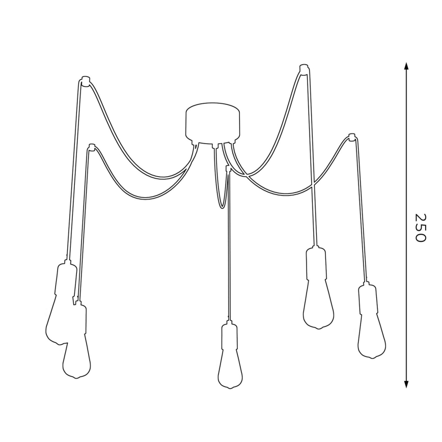 Luster na sajli SPINDEL 5xE27/60W/230V