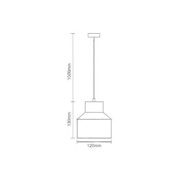 Luster na sajli TERRAZZO 1xE27/60W/230V pr. 12 cm crna