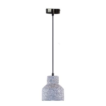 Luster na sajli TERRAZZO 1xE27/60W/230V pr. 12 cm siva