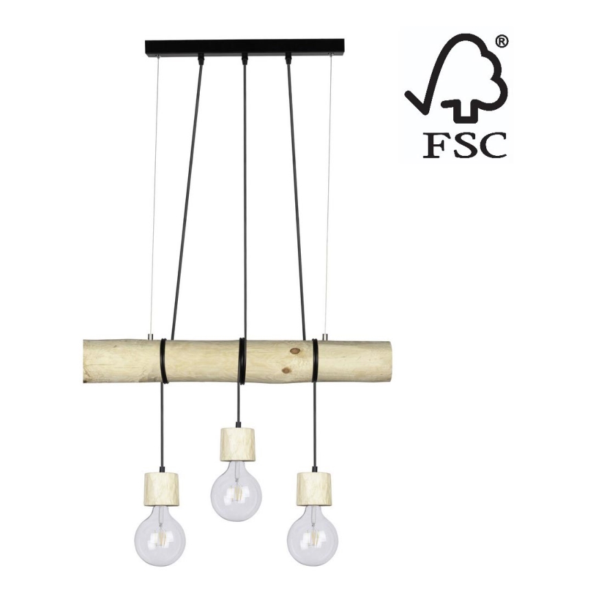 Luster na sajli TRABO 3xE27/60W/230V bor – FSC certificirano