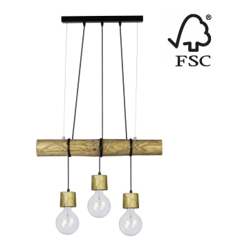 Luster na sajli TRABO 3xE27/60W/230V bor – FSC certificirano