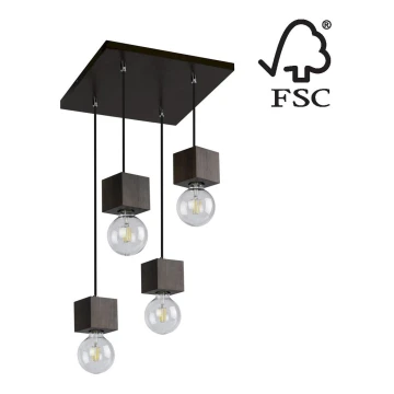 Luster na sajli TRONGO ROUND 4xE27/60W/230V bukva – FSC certificirano