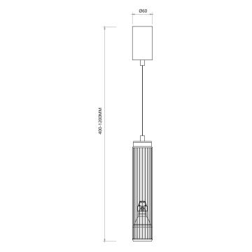 Luster na sajli VERTICAL 1xGU10/8W/230V crna