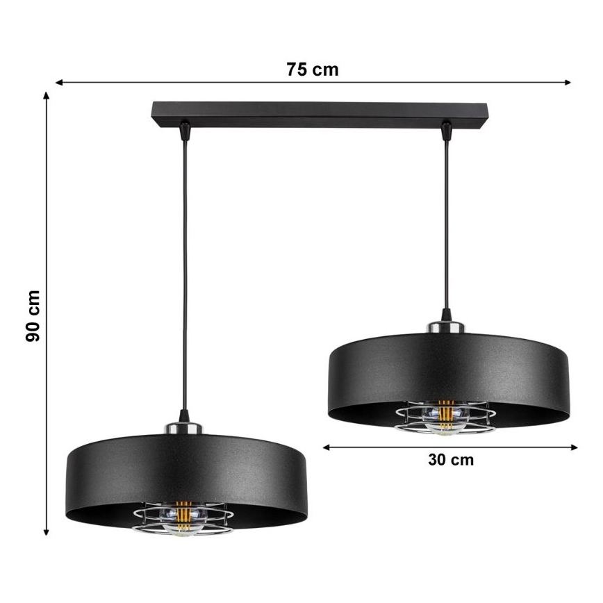 Luster na sajli VEST 2xE27/60W/230V