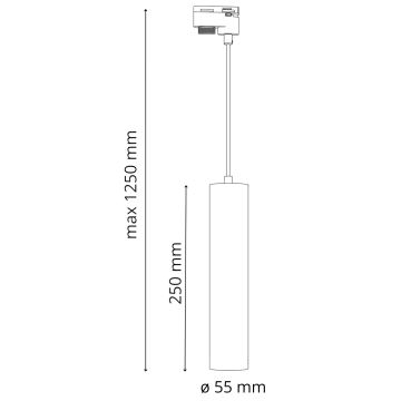 Luster na sajli za tračni sustav MARIBEL 3xGU10/10W/230V + 1 m sustav vodilica bijela