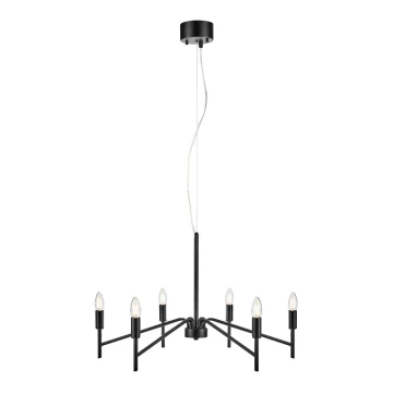 Markslöjd 108209 - Luster na sajli MONARCH 6xE14/18W/230V crna