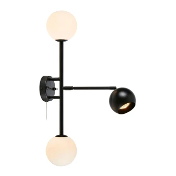 Markslöjd 108255 - Zidna svjetiljka BESIDE 2xG9/20W/230V + 1xGU10/7W/230V crna
