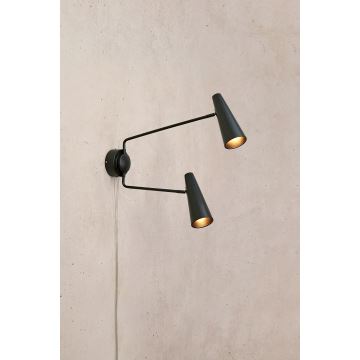 Markslöjd 108690 - Zidna lampa PEAK 2xE14/40W/230V crna