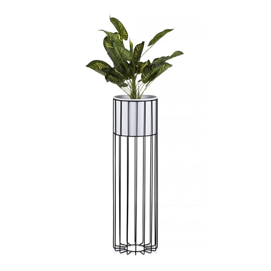 Metalna posuda za cvijeće LOFT 70x20 cm crna/bijela