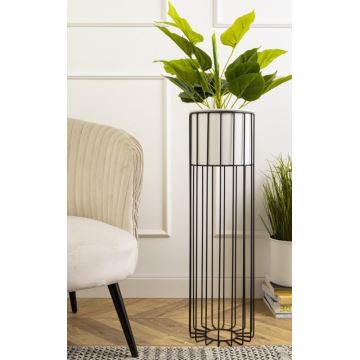 Metalna posuda za cvijeće LOFT 70x20 cm crna/bijela