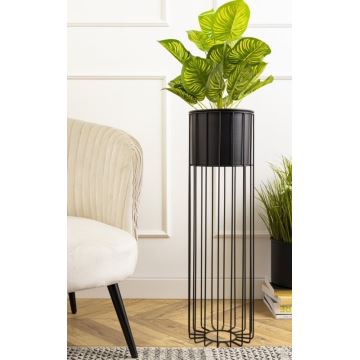 Metalna posuda za cvijeće LOFT 70x20 cm crna