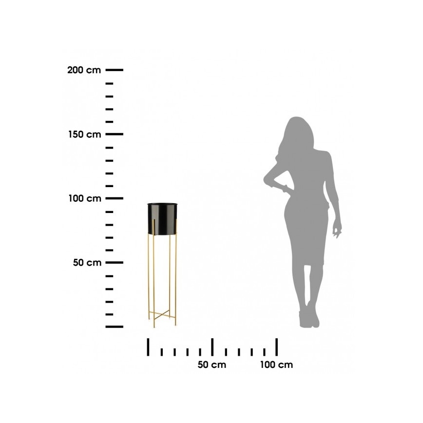 Metalna posuda za cvijeće OSLO 95x17 cm crna/zlatna