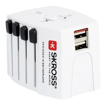 Međunarodni putni adapter 230V + 2x USB port