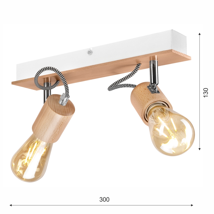 Nadgradni luster GUSTAVO 2xE27/60W/230V bukva - FSC certificirano