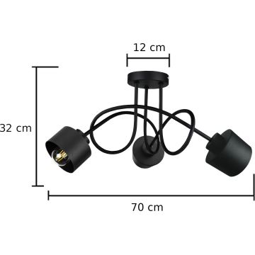 Nadgradni luster SIMPLY BLACK 3xE27/60W/230V