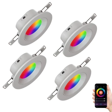 Nanoleaf - SET 4x LED RGBW Prigušiva ugradbena svjetiljka ESSENTIALS LED/6W/230V 2700-6500K CRI 90 Wi-Fi