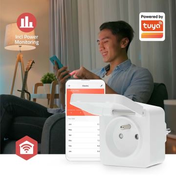 Pametna utičnica Smartlife 3680W/230V/ Tip E/16A Wi-Fi Tuya IP44