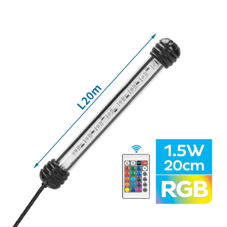 Nobleza - LED RGB Rasvjeta za akvarij LED/1,5W/230V IPX7 + daljinski upravljač