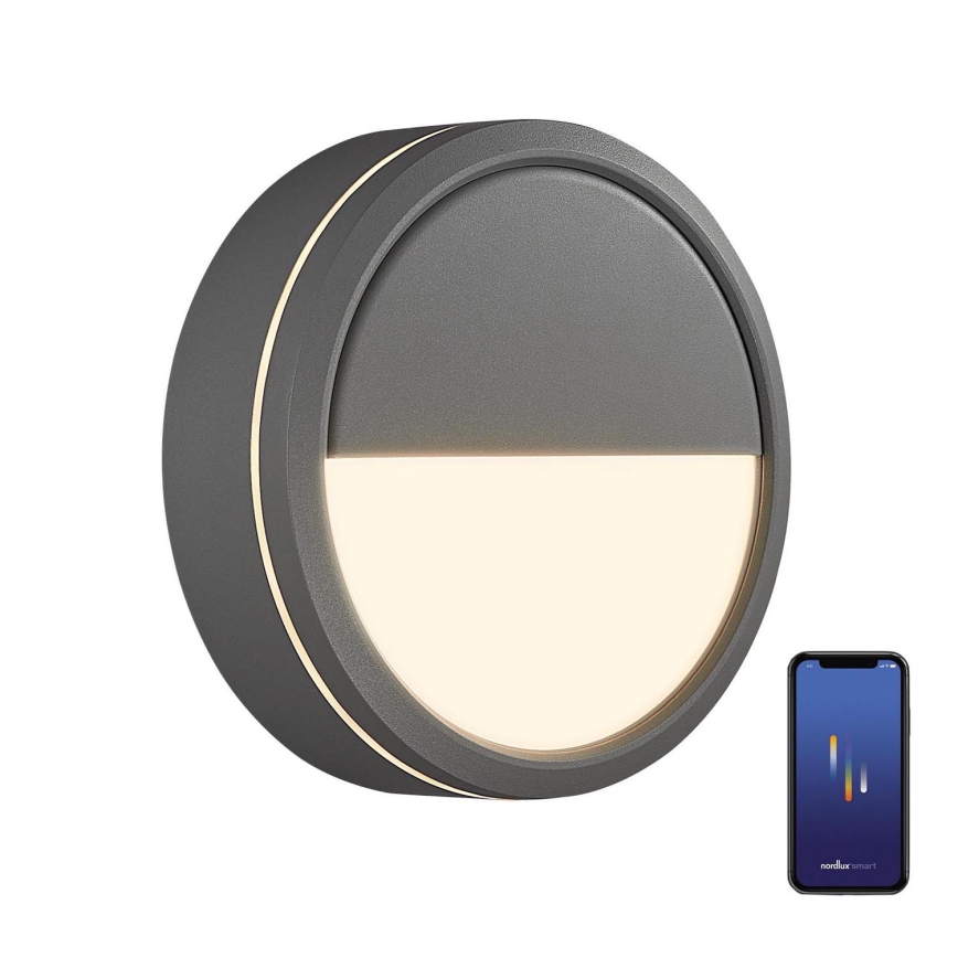 Nordlux - LED Prigušiva vanjska zidna svjetiljka AVA SMART LED/9,5W/230V 2700K IP54 siva