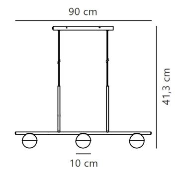 Nordlux - Luster na sajli CONTINA 3xG9/5W/230V mesing