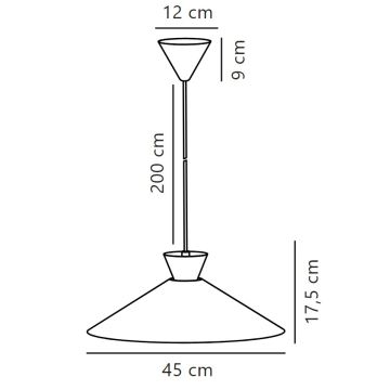 Nordlux - Luster na sajli DIAL 1xE27/40W/230V pr. 45 cm crna