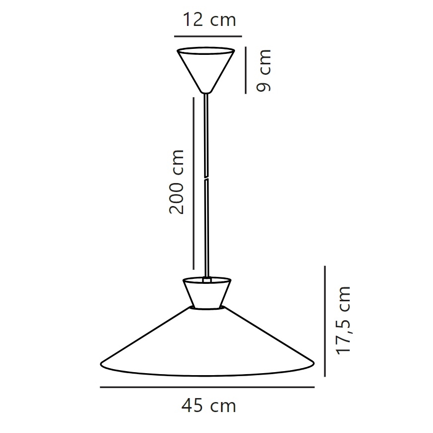 Nordlux - Luster na sajli DIAL 1xE27/40W/230V pr. 45 cm crna