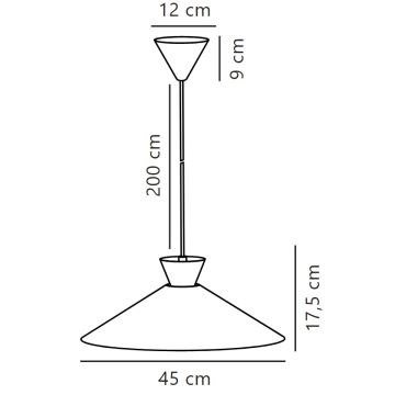 Nordlux - Luster na sajli DIAL 1xE27/40W/230V pr. 45 cm siva