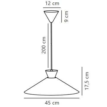 Nordlux - Luster na sajli DIAL 1xE27/40W/230V pr. 45 cm žuta