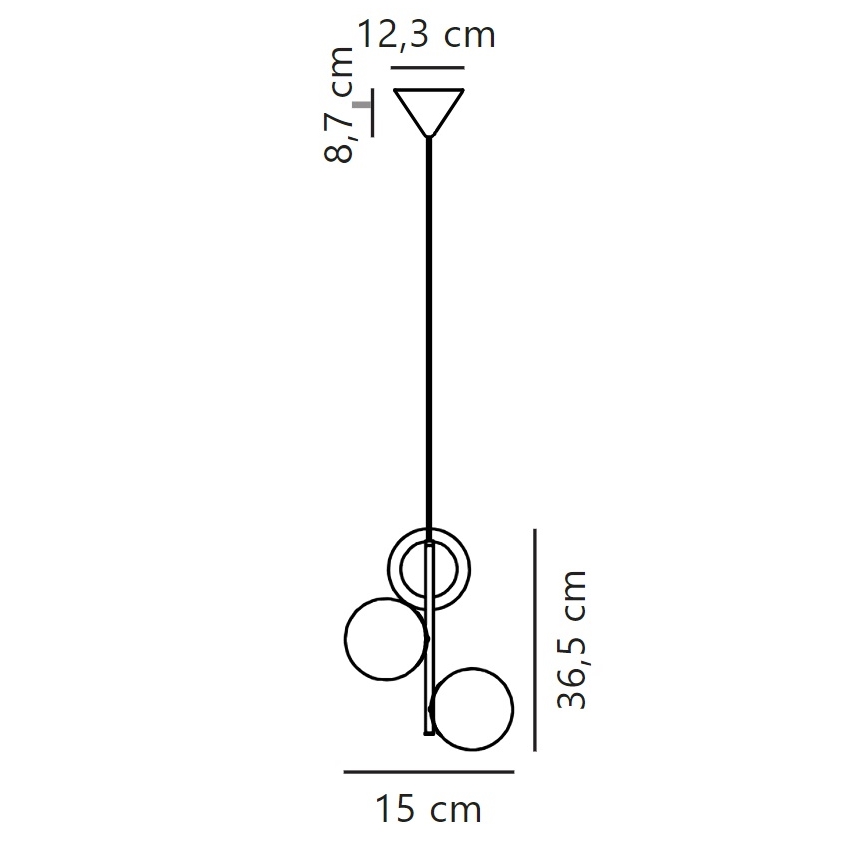 Nordlux - Luster na sajli LILLY 3xE14/40W/230V crna