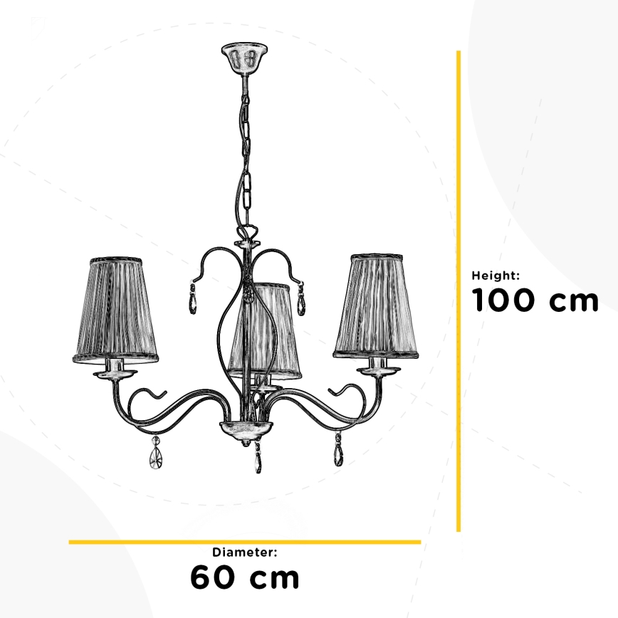 ONLI - Luster na lancu DELIA 3xE14/6W/230V