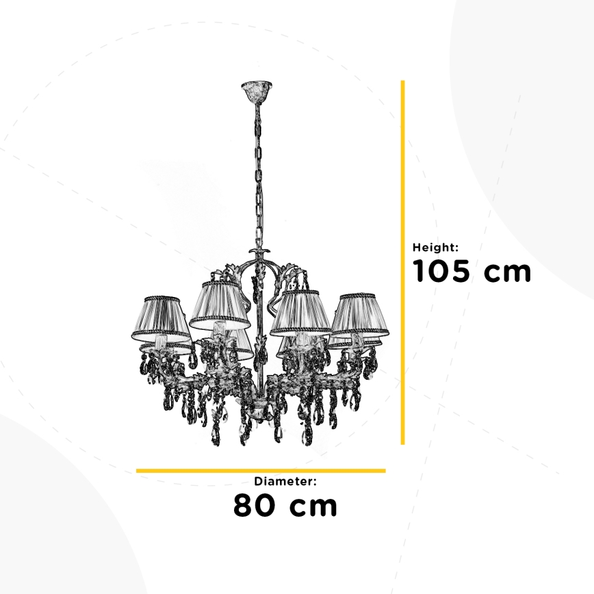 ONLI - Luster na lancu KAREN 5xE14/6W/230V brončana