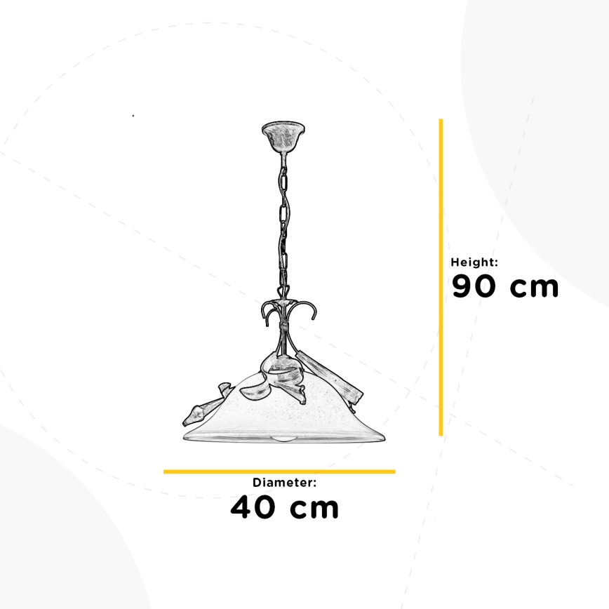 ONLI - Luster na lancu LUCREZIA 1xE27/22W/230V brončana