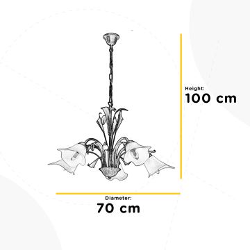 ONLI - Luster na lancu LUCREZIA 5xE14/6W/230V brončana