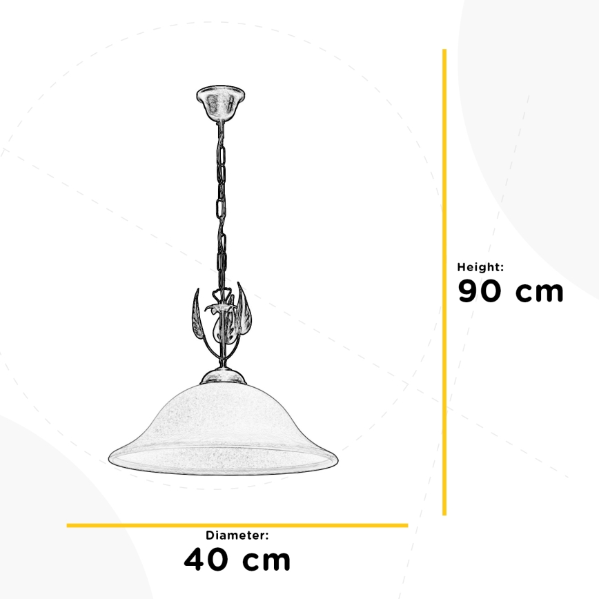 ONLI - Luster na lancu MIRA 1xE27/22W/230V pr. 40 cm