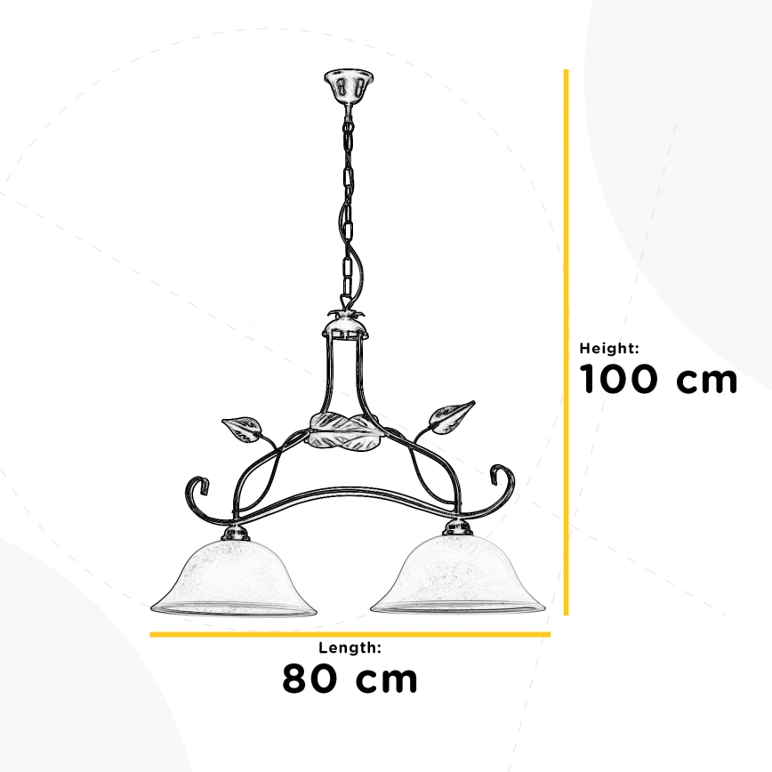 ONLI - Luster na lancu MIRANDA 2xE27/22W/230V