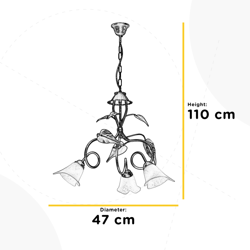 ONLI - Luster na lancu MIRANDA 3xE14/6W/230V