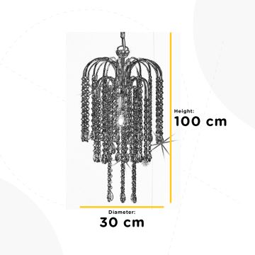 ONLI - Luster na lancu PIOGGIA 1xE27/22W/230V krom