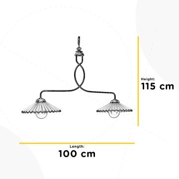 ONLI - Luster na lancu ROSINA 2xE27/22W/230V brončana