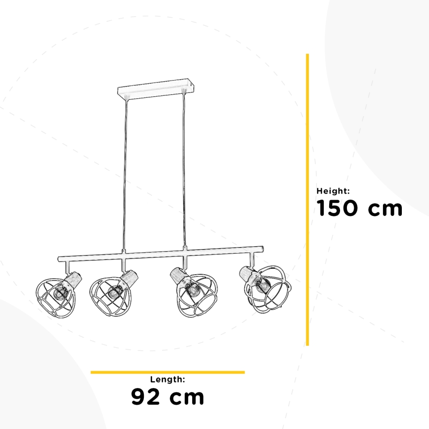 ONLI - Luster na sajli GINGER 4xE14/6W/230V