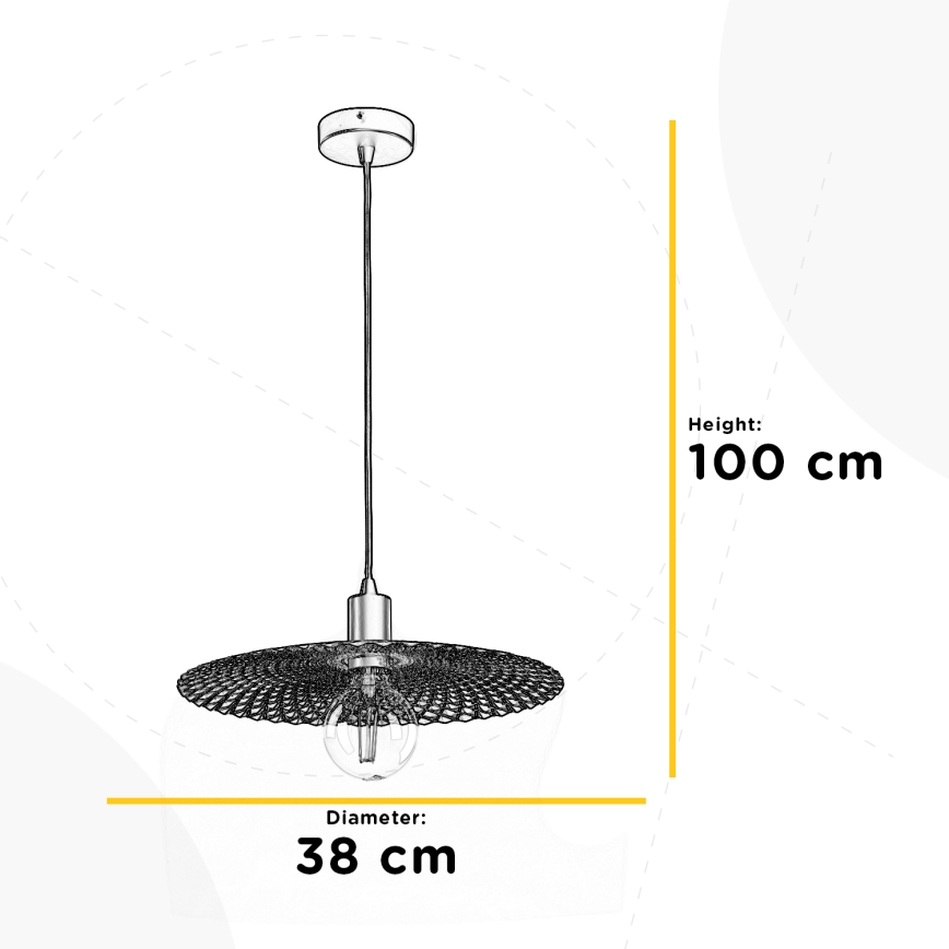 ONLI - Luster na sajli GOLDEN 1xE27/22W/230V zlatna/crna