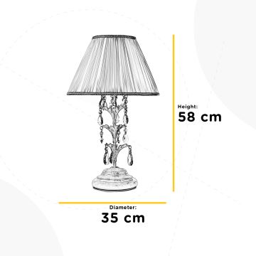 ONLI - Stolna lampa KAREN 1xE27/22W/230V bijela 58 cm