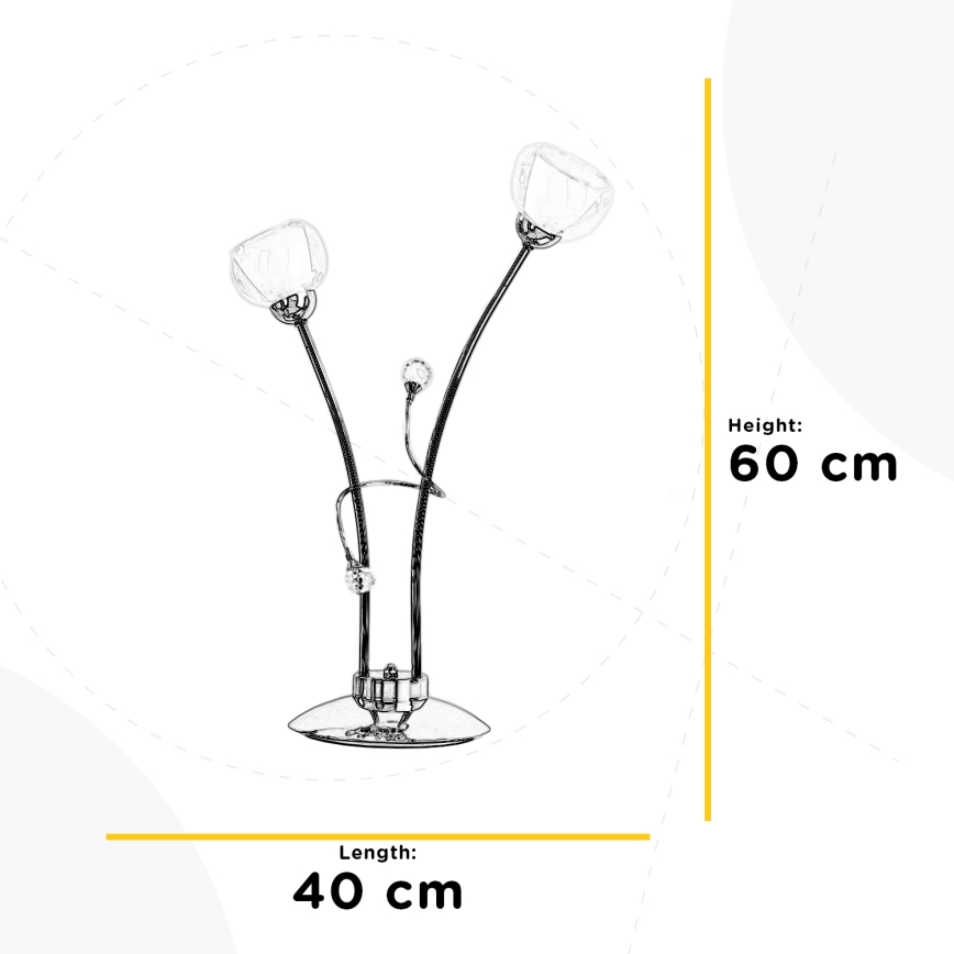 ONLI - Stolna lampa WENDY 2xE14/6W/230V 60 cm sjajni krom