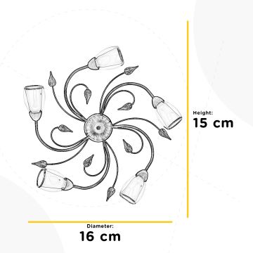 ONLI - Stropna svjetiljka LILIANA 5xE14/6W/230V