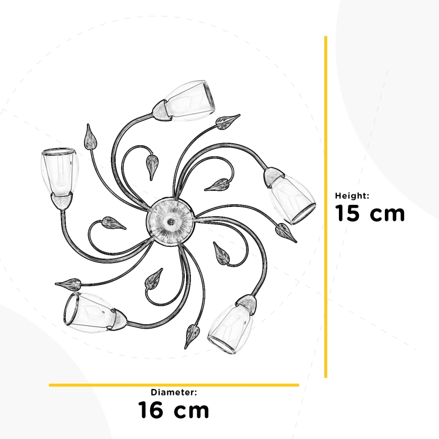 ONLI - Stropna svjetiljka LILIANA 5xE14/6W/230V